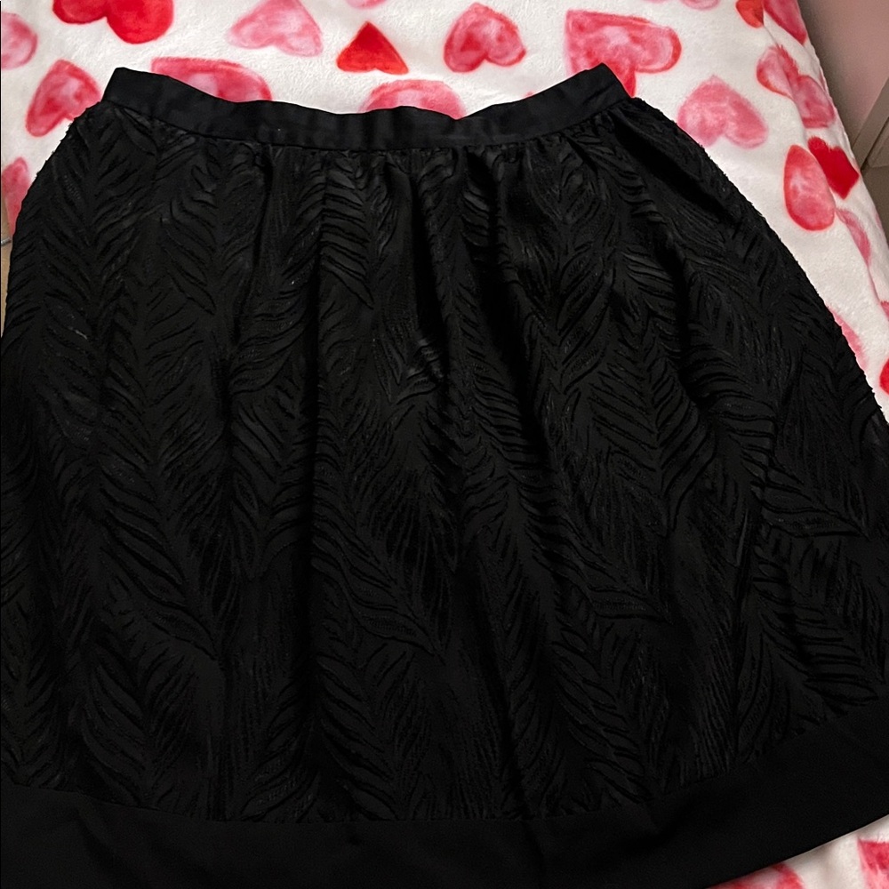 J. Crew Black Textured A-Line Skirt